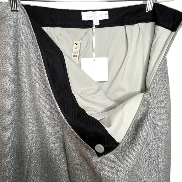 Talbots RSVP Wool Tweed Sequin Pants Grey Silver Metallic Size 16P NWT - Picture 5 of 9